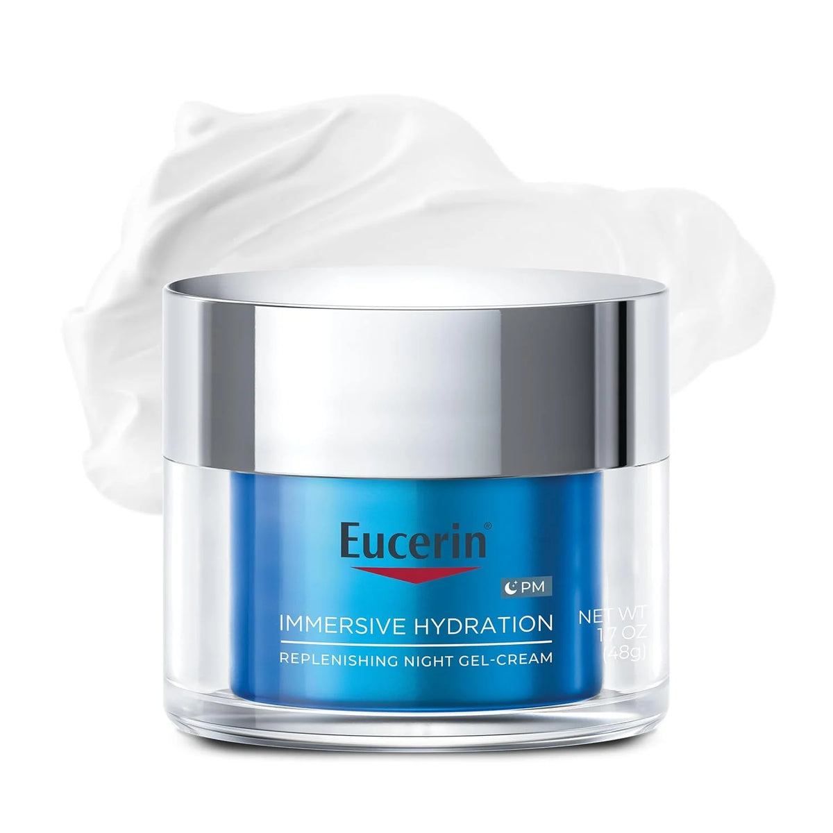 Eucerin Immersive Hydration Replenishing Night Gel Face Cream, 1.7 OZ