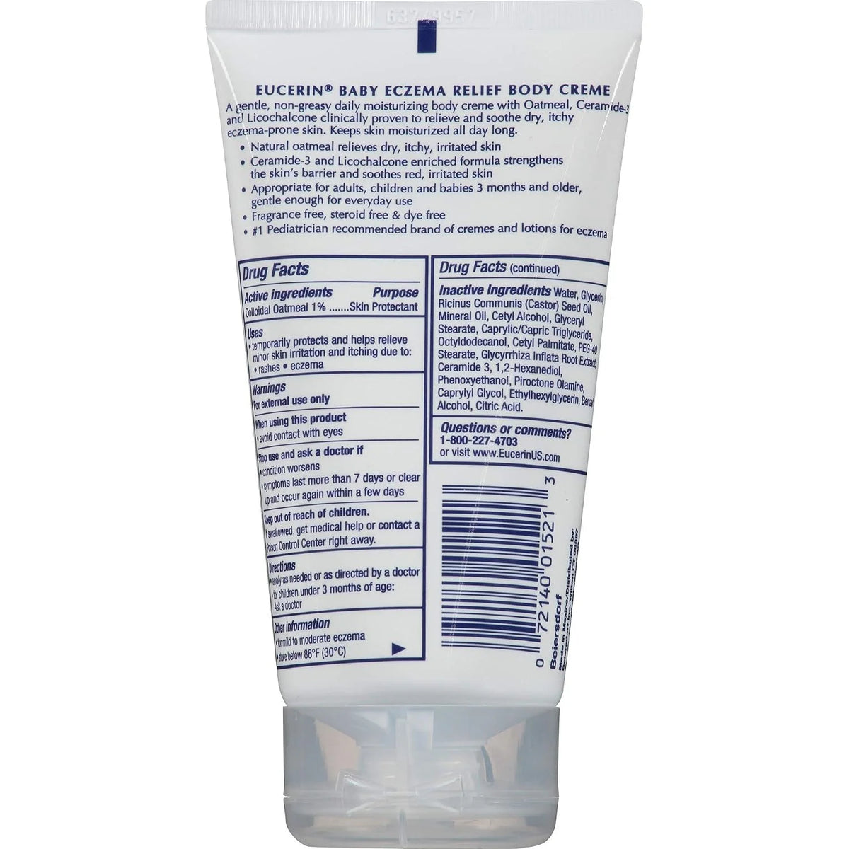 Eucerin Baby Eczema Relief Cream with Colloidal Oatmeal, 5 Ounce (Pack of 12)