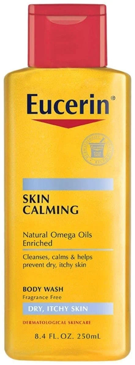 Eucerin Skin Calming Body Wash - Cleanses and Calms to Help Prevent Dry, Itchy Skin - 8.4 fl. oz. Bottle (Pack of 3)