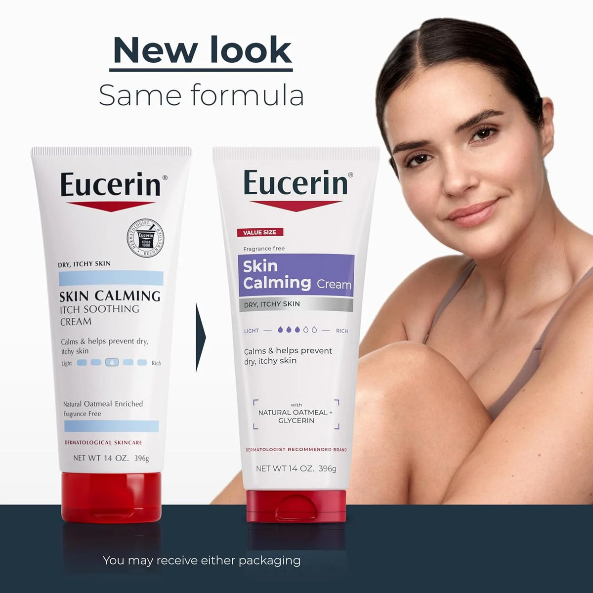 Eucerin Skin Calming Cream for Dry, Itchy Skin, 14 OZ