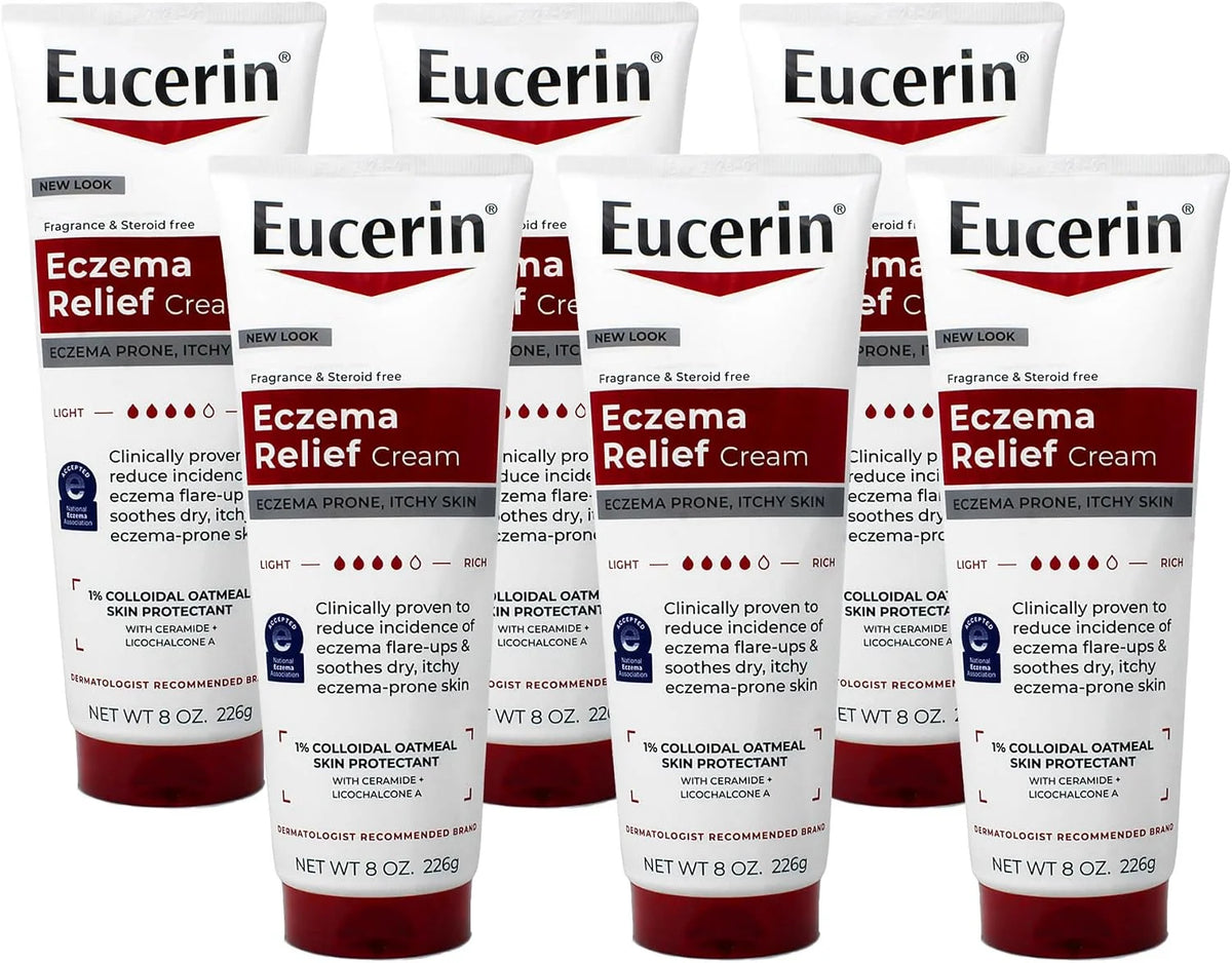 Eucerin Creme Eczema Relief 8 Ounce Tube (236ml) (6 Pack)
