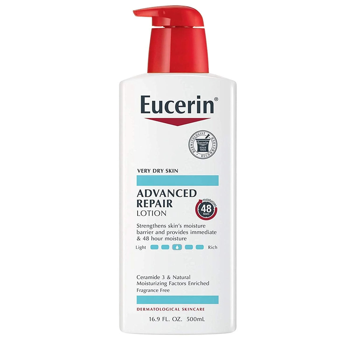 Eucerin Lotion Advanced Repair 16.9 Ounce Pump (Fragrance-Free) (Pack of 6)