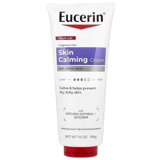 Eucerin Creme Skin Calming 14 Ounce Tube (Fragrance-Free) (414ml) (3 Pack)