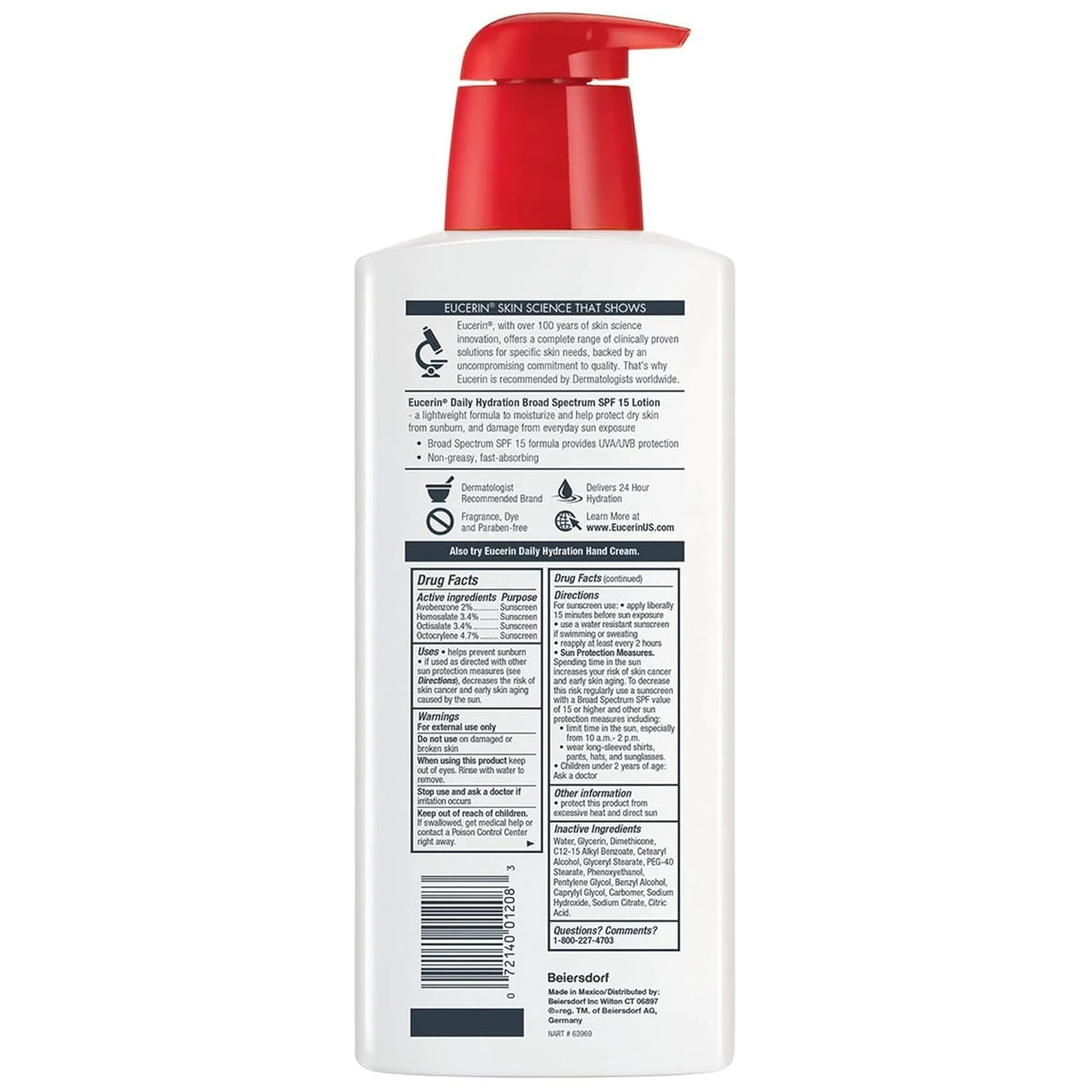 Eucerin Daily Hydration Moisturizer & Sunscreen Lotion SPF 15 16.9 oz