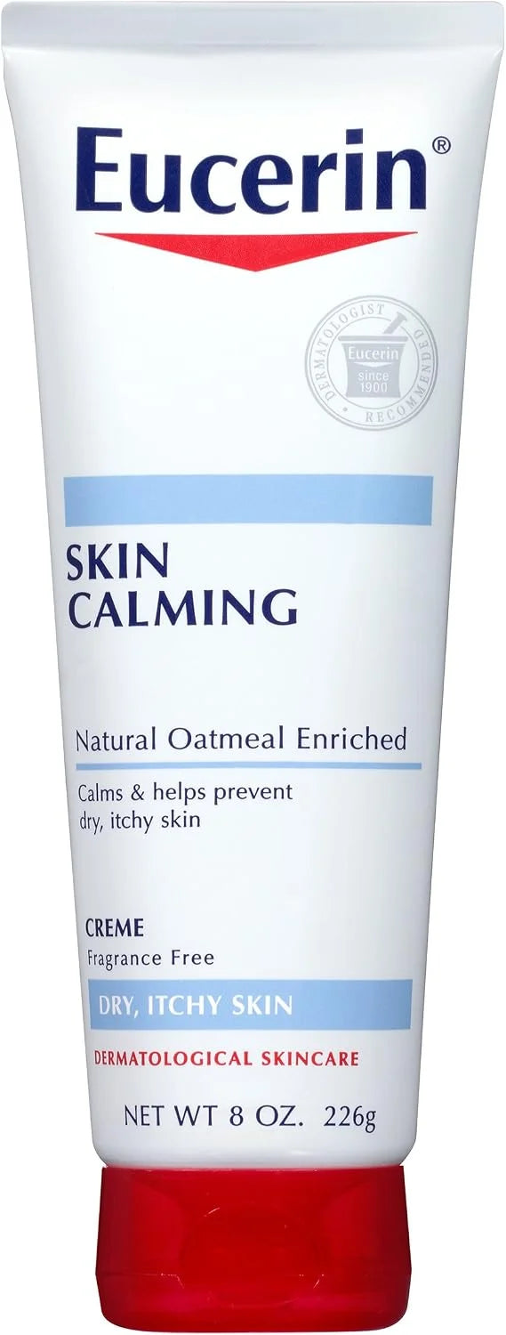 Eucerin Skin Calming Cream - Full Body Lotion for Dry, Itchy Skin, Natural Oatmeal Enriched - 8 oz. Tube