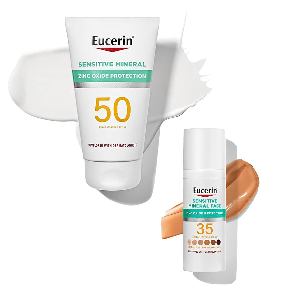 Eucerin Sensitive Mineral Sunscreen Lotion Set, Zinc Oxide, 2 Items