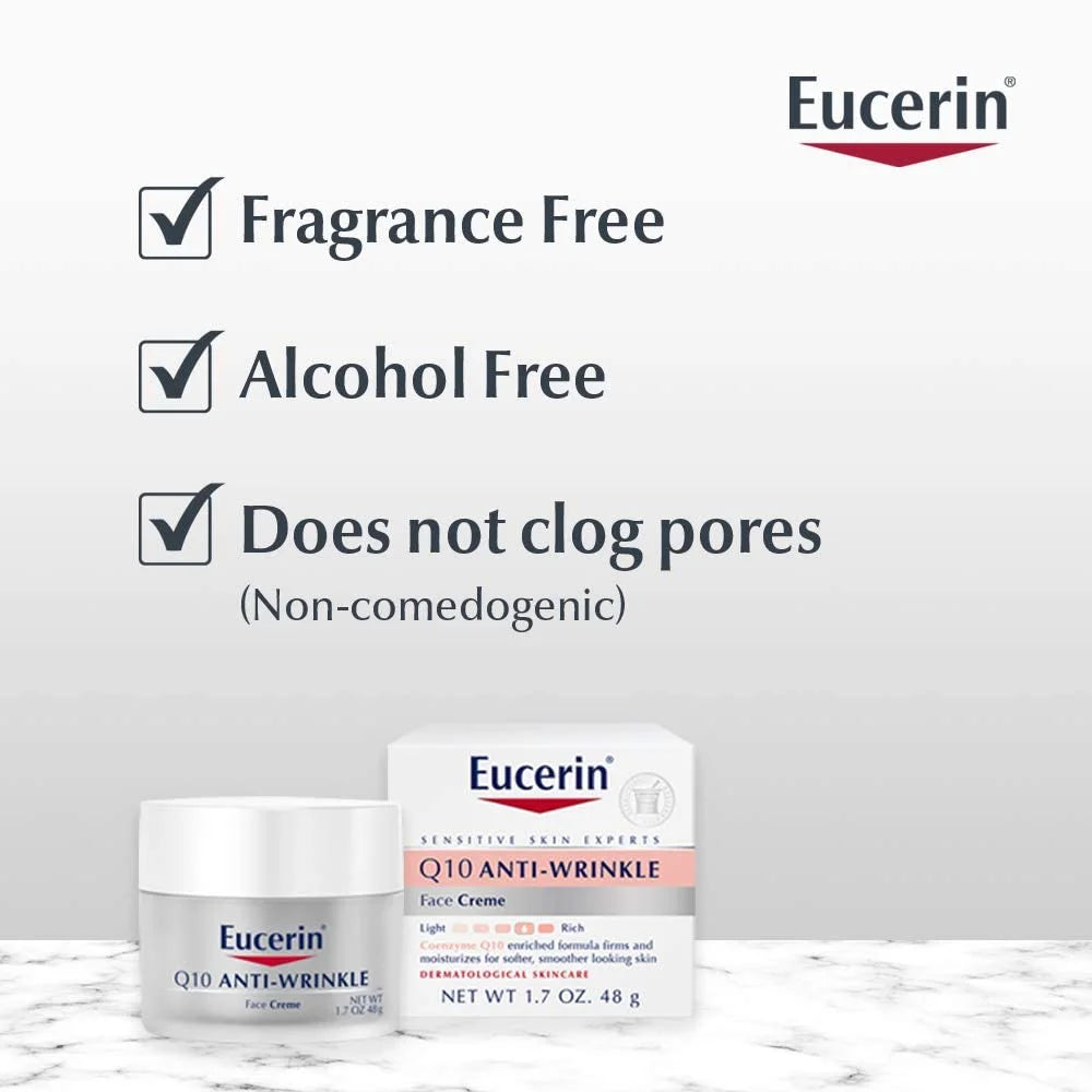 Eucerin Sensitive Skin Experts Q10 Anti-Wrinkle Face Creme 1.70 oz ( Pack of 3)