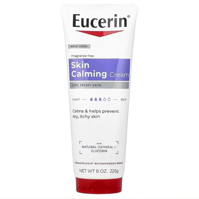 Eucerin Creme Skin Calming 8 Ounce Tube (Fragrance-Free) (236ml) (Pack of 6)