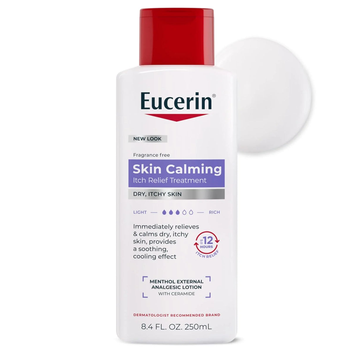 Eucerin Skin Calming Itch Relief Treatment for Dry, Itchy Skin, 8.4 FL OZ