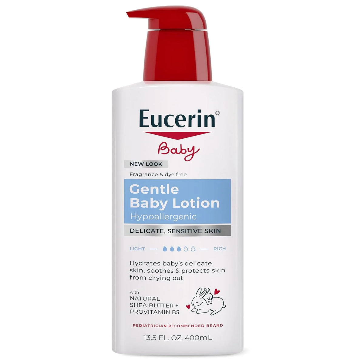 Eucerin Baby Gentle Baby Lotion, Pro-Vitamin B5 and Shea Butter, 13.5 Fl Oz (Pack of 12)