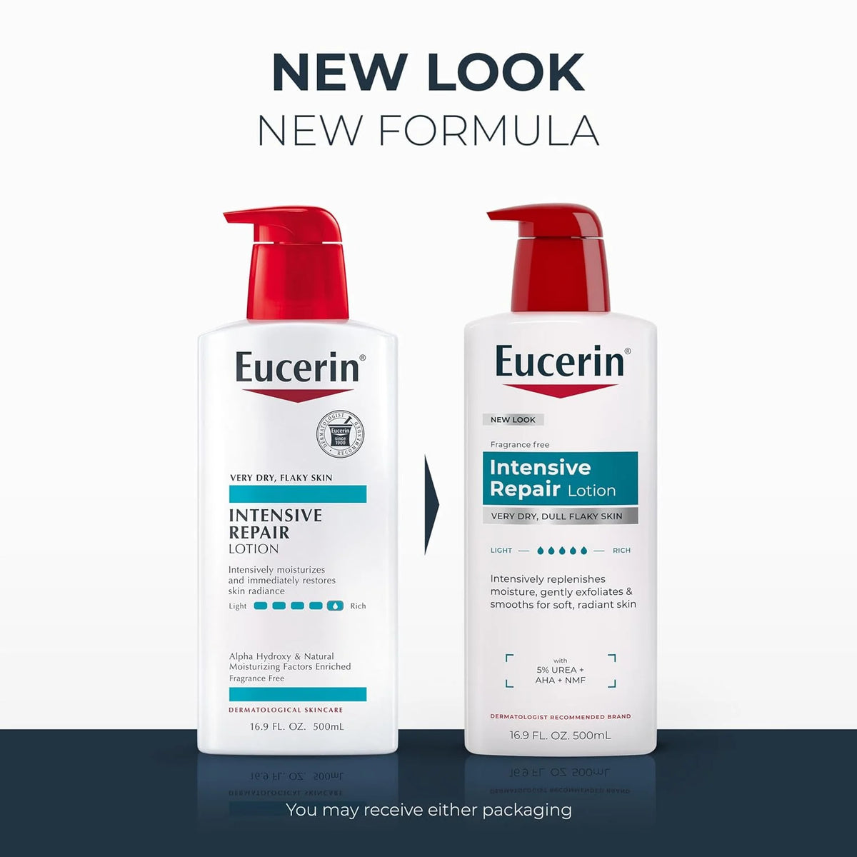 Eucerin Intensive Repair Body Lotion with Urea, AHA and NMF, 16.9 FL OZ
